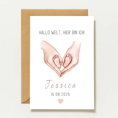 Bonjour le monde | Carte d'annonce de naissance