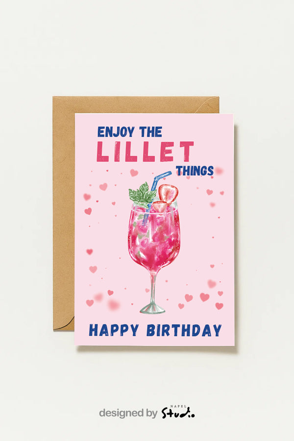 Geburtstagskarte Lillet Cocktail