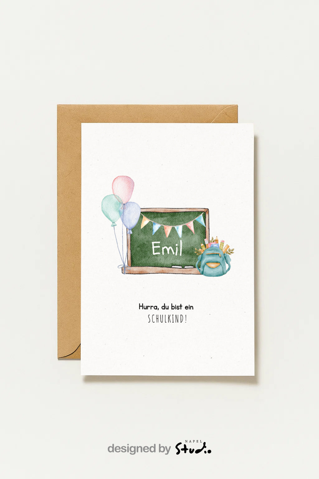 Personalisierte Einschulungskarte | Hurra, du bist ein Schulkind!
