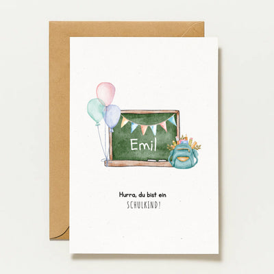 Carte de rentrée scolaire personnalisée | Hourra, tu es écolier !