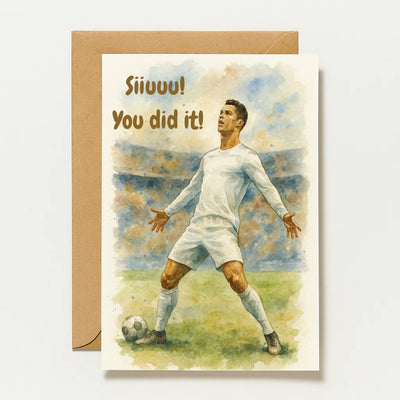 Carte de vœux de football Ronaldo | Siiiuu ! Tu l'as fait !