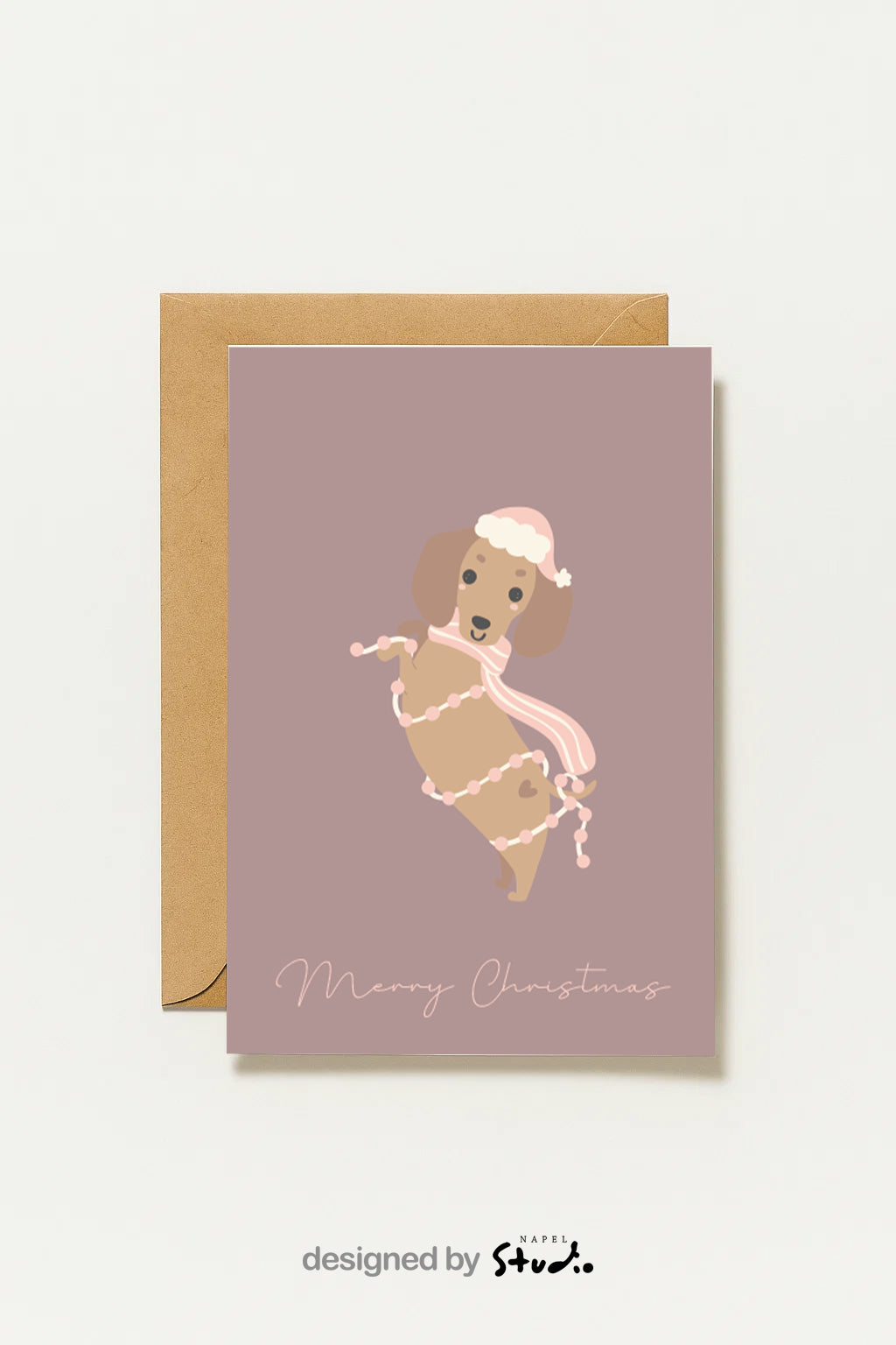 Carte de Noël avec un teckel | Joyeux Noël