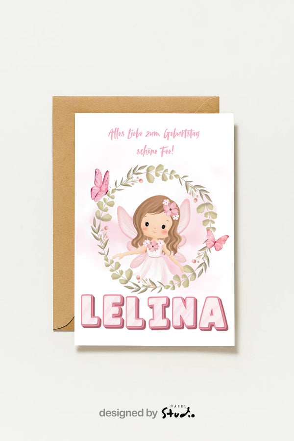 Carte d'anniversaire | Fille fée