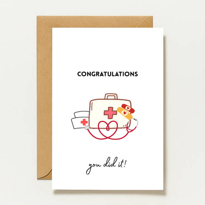 Glückwunschkarte Medizin Für Krankenschwester, Arzt, Pflegeabschluss