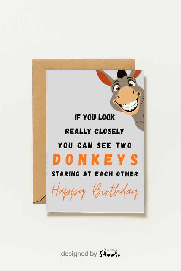Geburtstagskarte Esel Lustig Funny Donkey Birthday