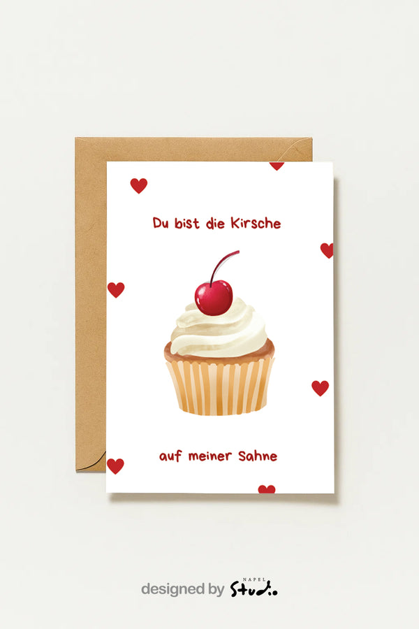 Tu es la cerise sur le gâteau | Mon amour | Carte de vœux romantique