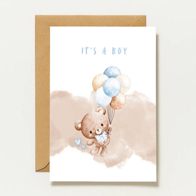 C'est un garçon | Carte de vœux pour annoncer une naissance