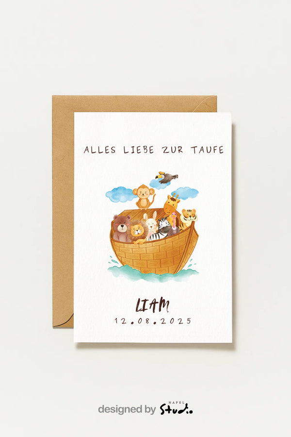 Carte de baptême personnalisée | Meilleurs vœux pour le baptême