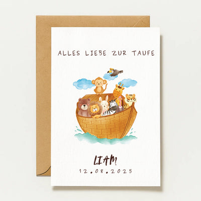 Carte de baptême personnalisée | Meilleurs vœux pour le baptême