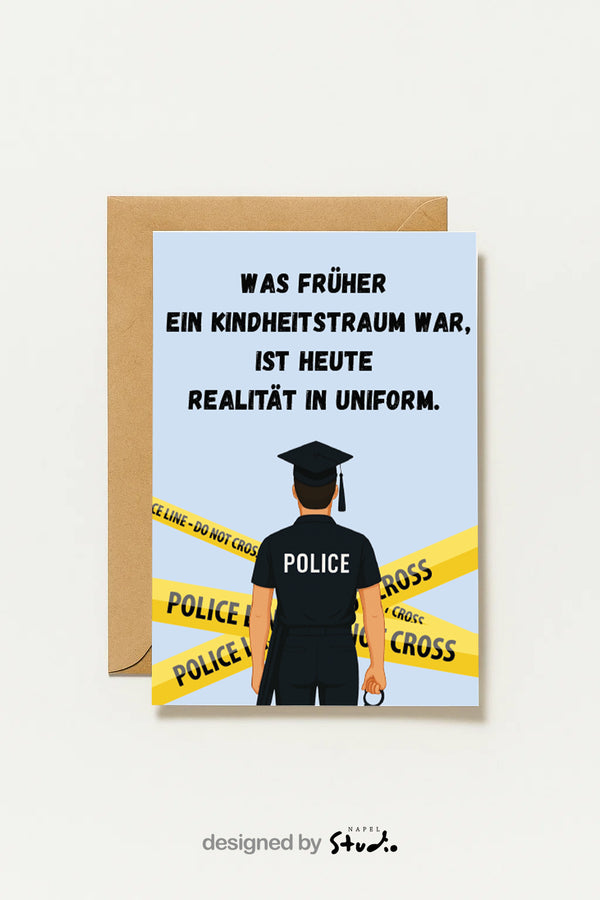 Polizei Abschlusskarte Glückwunsch Polizist Polizeischule