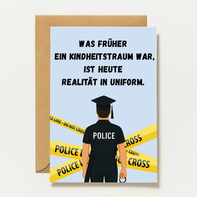 Polizei Abschlusskarte Glückwunsch Polizist Polizeischule