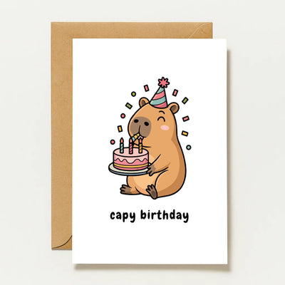 Carte d'anniversaire Capybara | Carte de vœux humoristique et mignonne