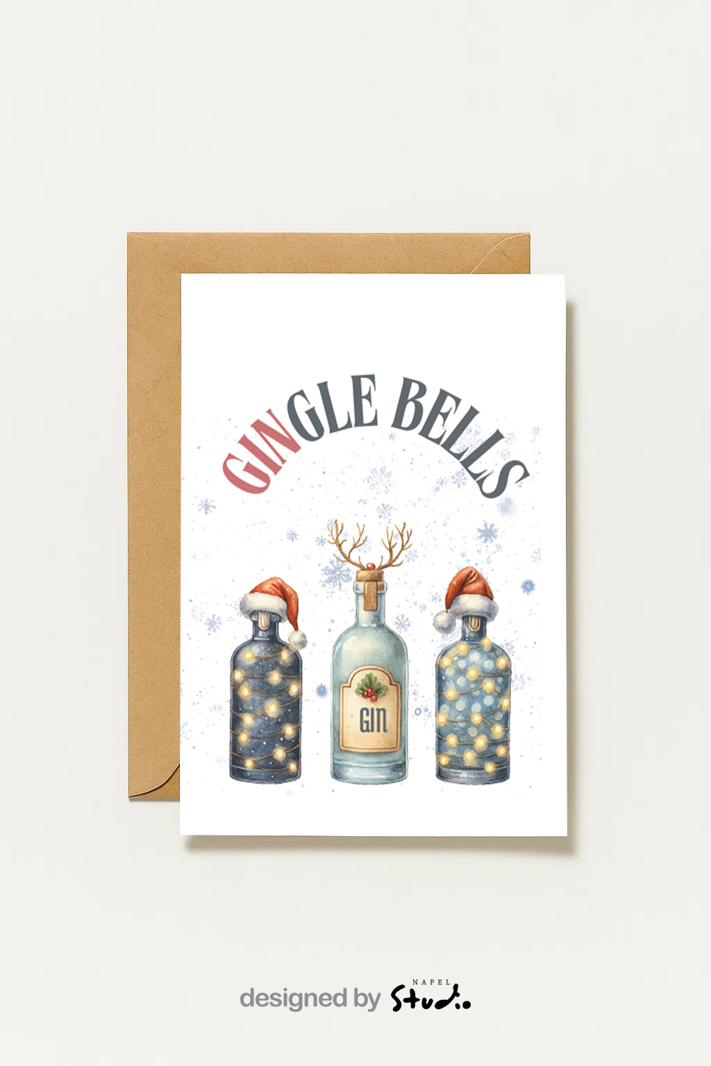 Gin Gle Bells Humorvolle Weihnachtskarte
