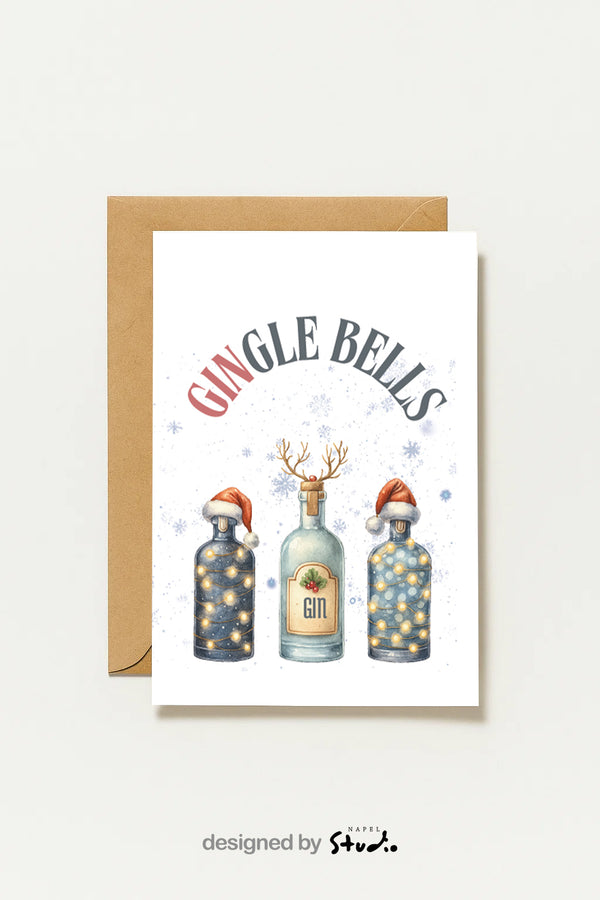 Gin Gle Bells Humorvolle Weihnachtskarte