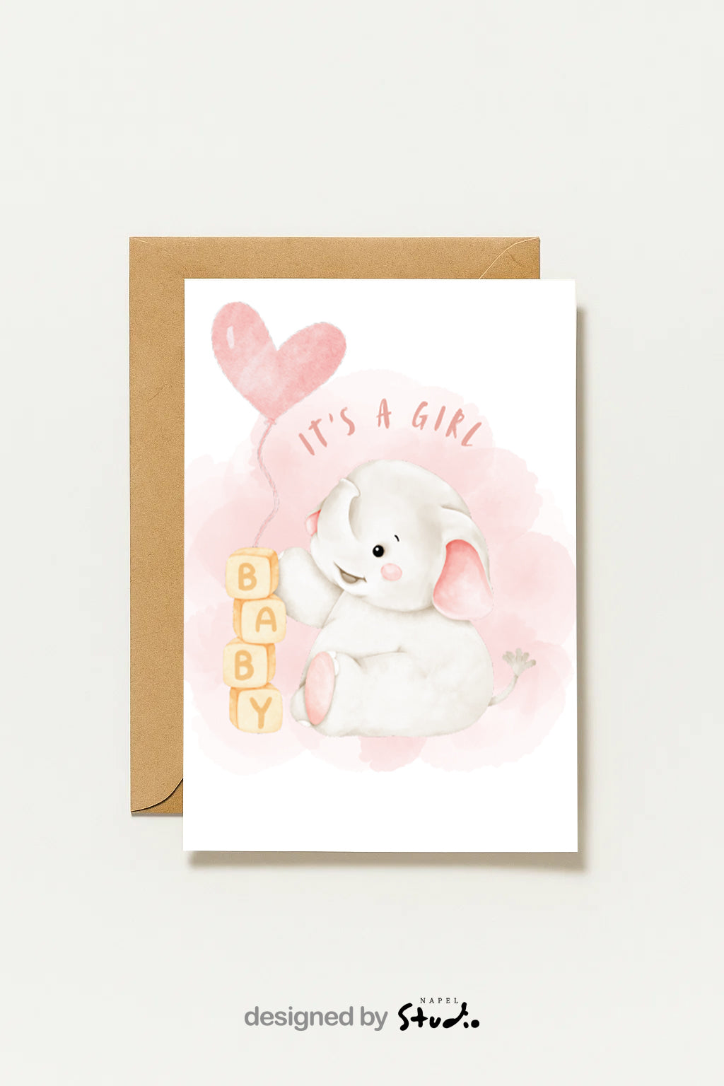 C'est une fille | Carte de vœux pour annoncer une naissance