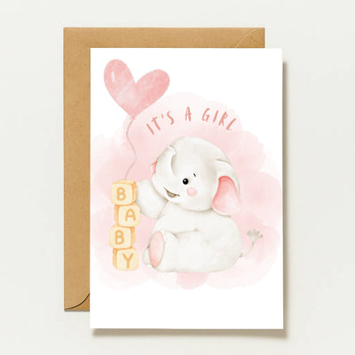 C'est une fille | Carte de vœux pour annoncer une naissance