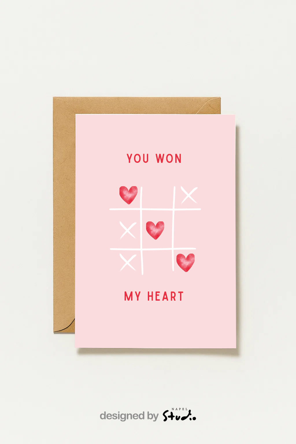 Tu as conquis mon cœur | Carte d'amour Tic-Tac-Toe