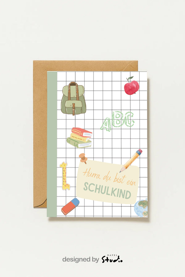 Hurra, Du Bist Ein Schulkind Einschulungskarte