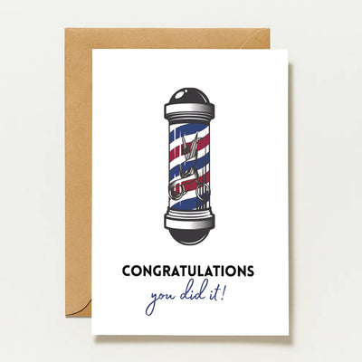 Glückwunschkarte Barber Friseur Prüfung