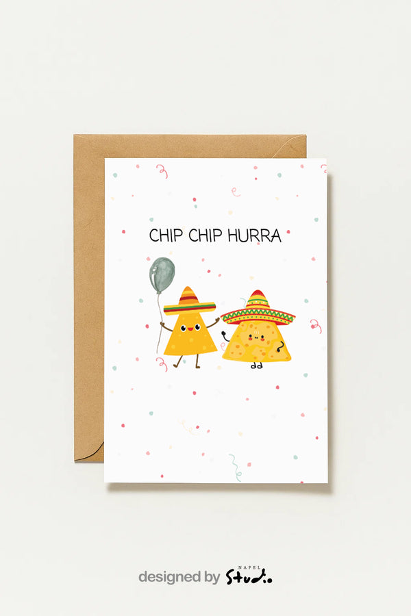 Postkarte Humorvolle Chip Chip Hurra