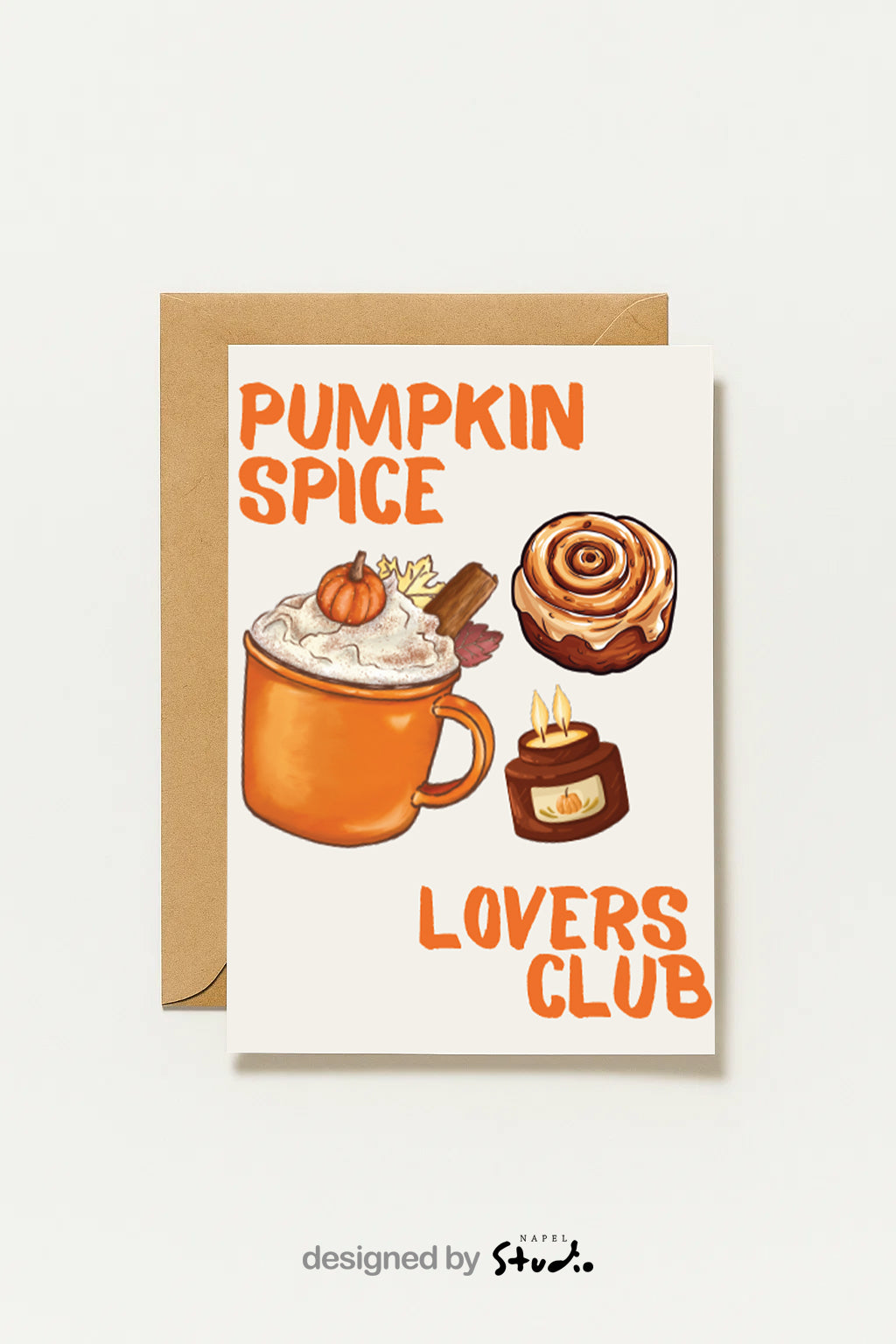 Postkarte Pumpkin Spice Latte Herbstliche Kaffee
