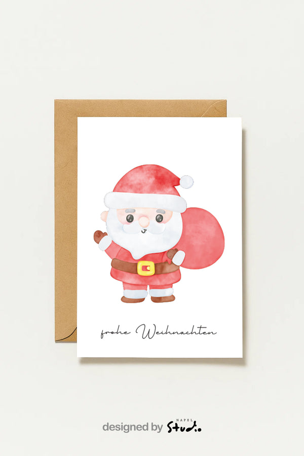 Weihnachtskarte Santa Claus Frohe Weihnachten