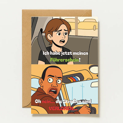 Carte de vœux humoristique | Permis de conduire
