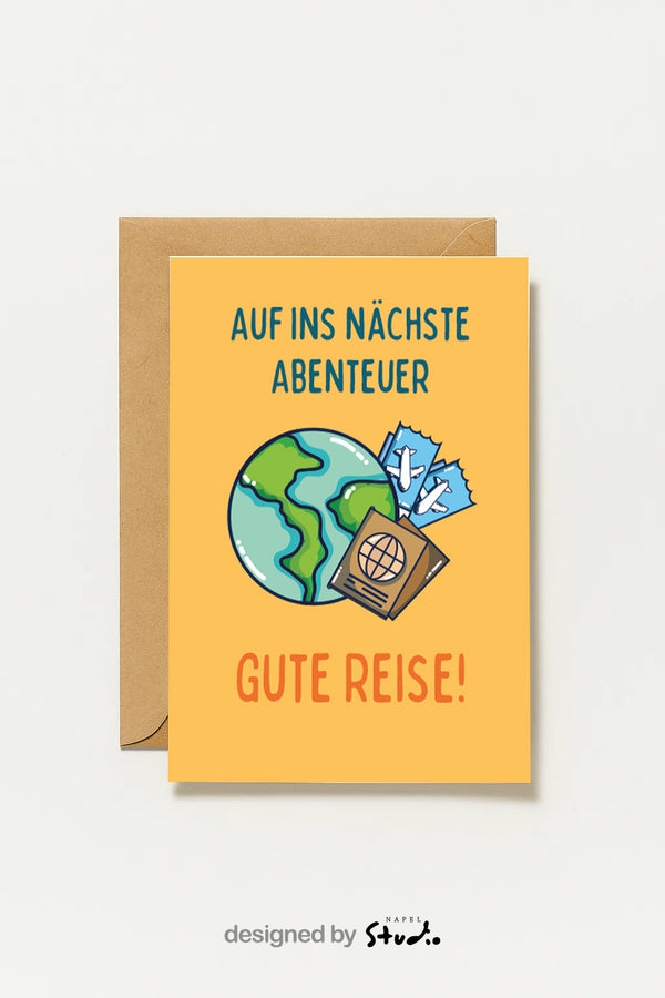 Gute Reise Abschiedskarte