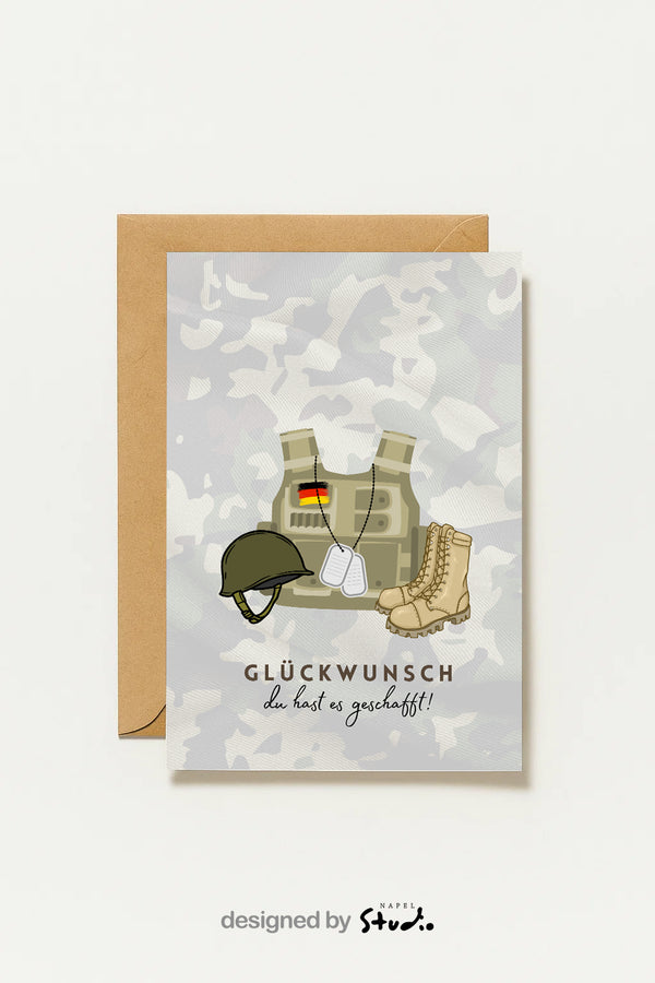 Bundeswehr Abschlusskarte Glückwunschkarte Für Soldaten, Grundausbildung & Beförderung
