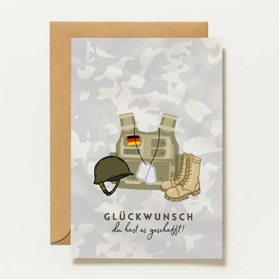 Bundeswehr Abschlusskarte Glückwunschkarte Für Soldaten, Grundausbildung & Beförderung