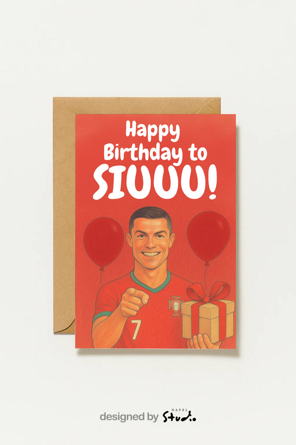 Carte d'anniversaire inspirée par le football et Cristiano Ronaldo | Carte Joyeux Anniversaire