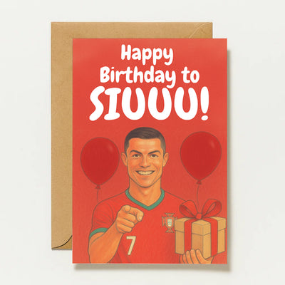 Fußball Geburtstagskarte Siuuu Cristiano Ronaldo Inspiriert Happy Birthday
