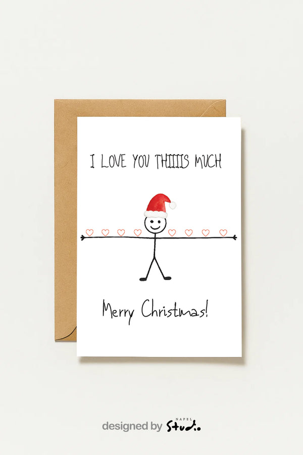 I Love You Thiiiis Much Liebeskarte Mit Weihnachtsgruß
