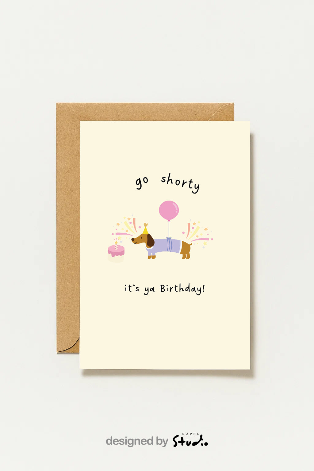Lustige Geburtstagskarte Mit Dackel Go Shorty It’s Ya Birthday