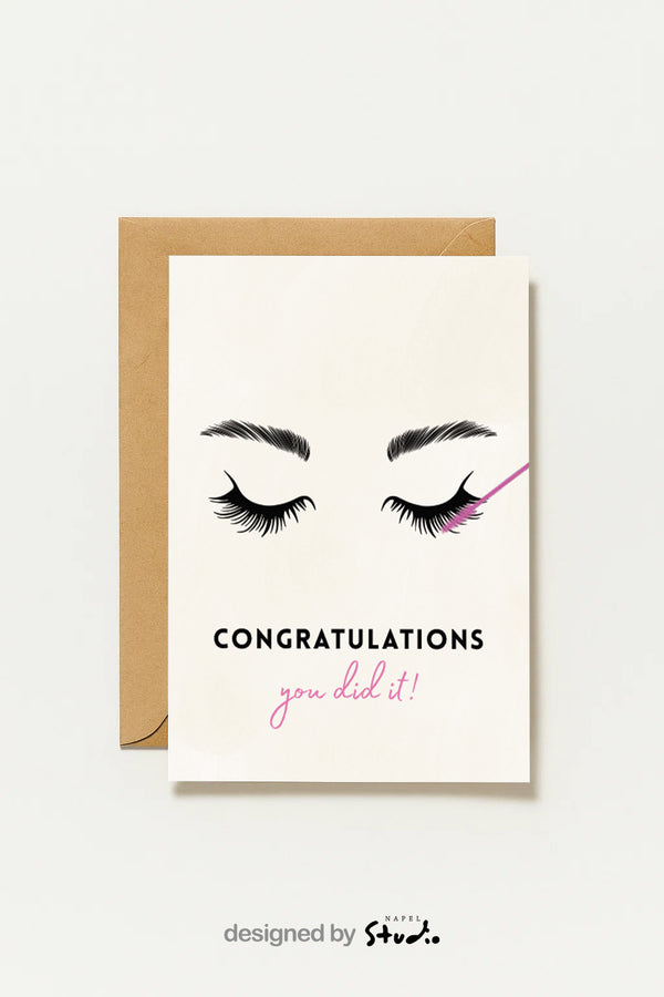 Lash Lifting Abschluss Glückwunschkarte Lashlifting Schulung Kosmetikerin Prüfung Congratulations You Did It Beauty