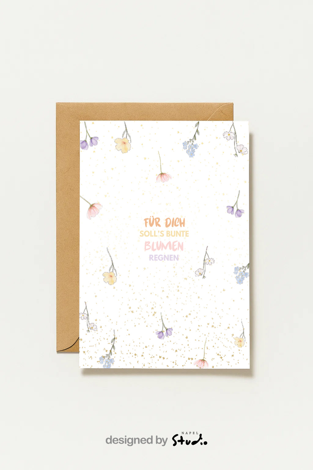 Que la pluie de fleurs colorées vous accompagne | Carte d'anniversaire fleurie