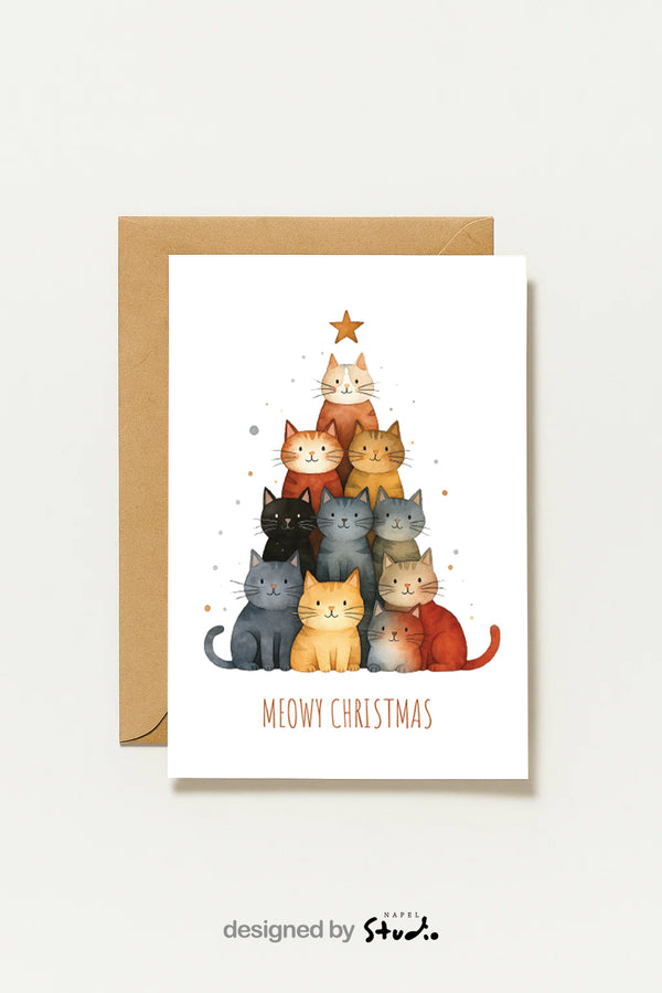 Meowy Christmas Katzen Weihnachtskarte