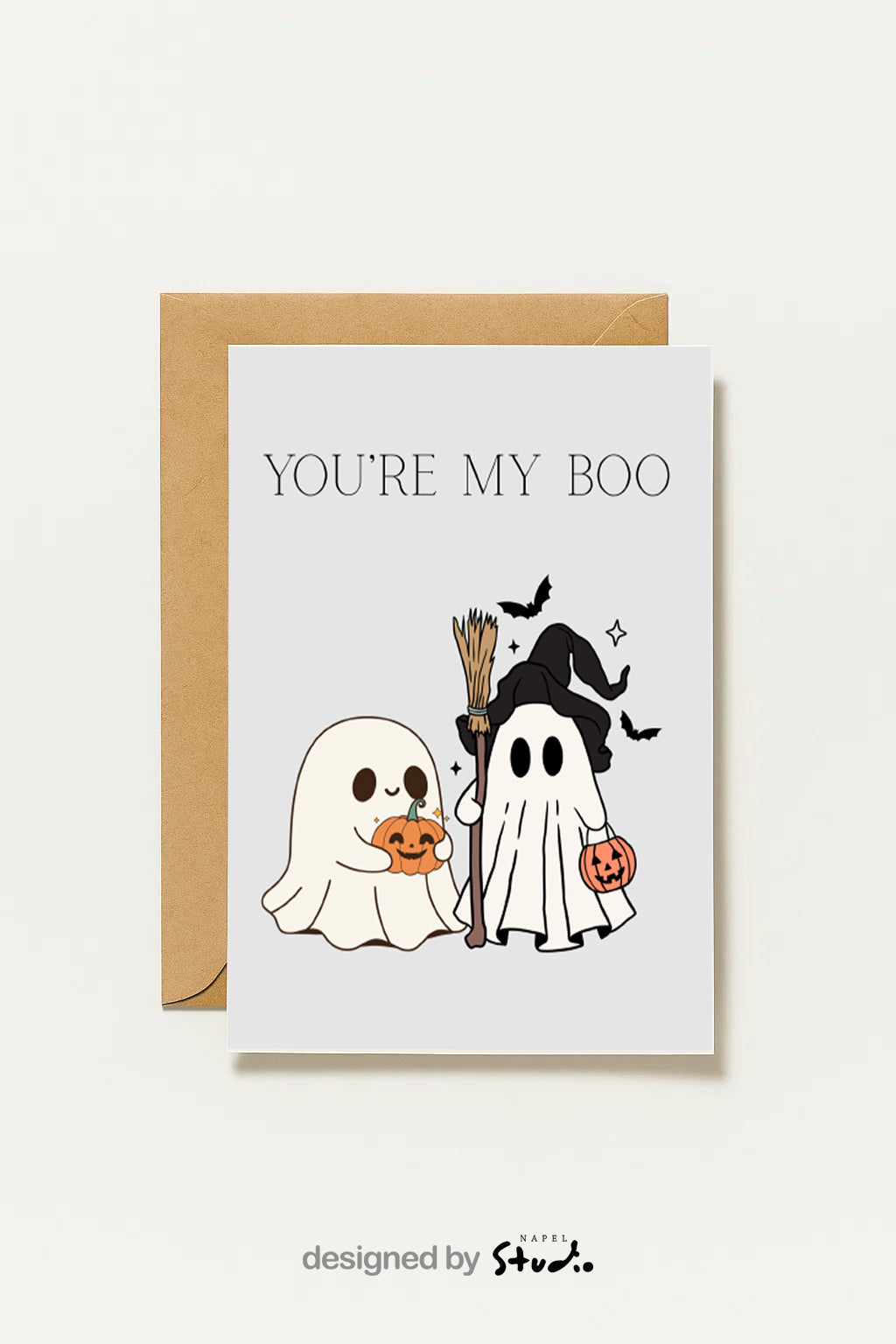 Halloween Karte „You’re my Boo“ | Süße Liebeskarte