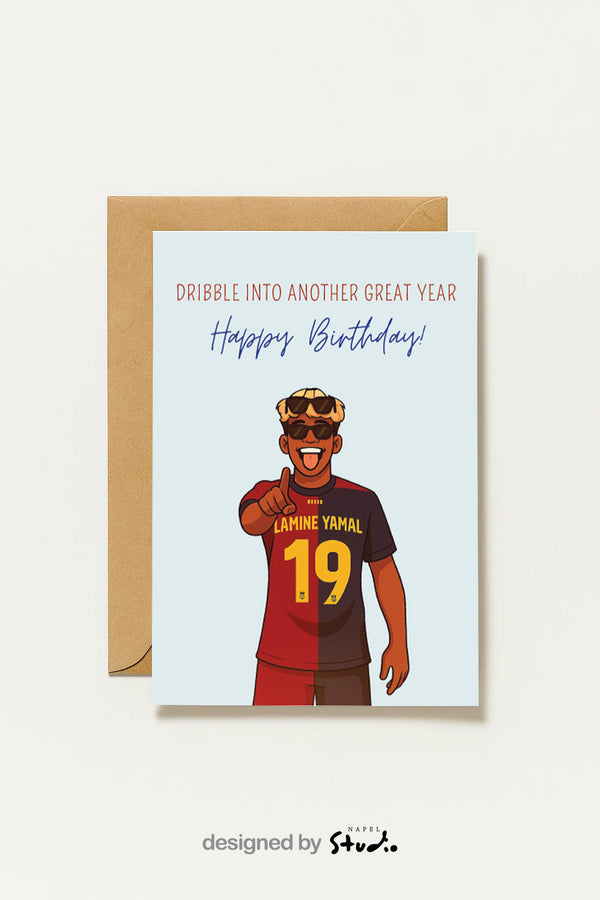 Né pour briller, bâti pour marquer | Carte d'anniversaire football Lamine Yamal