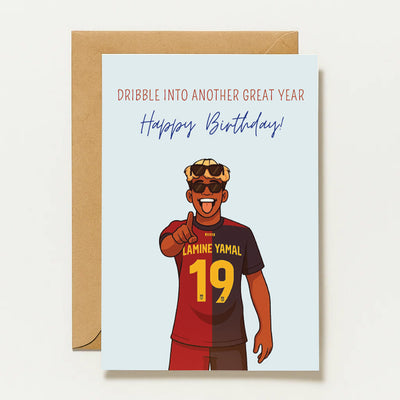 Né pour briller, bâti pour marquer | Carte d'anniversaire football Lamine Yamal