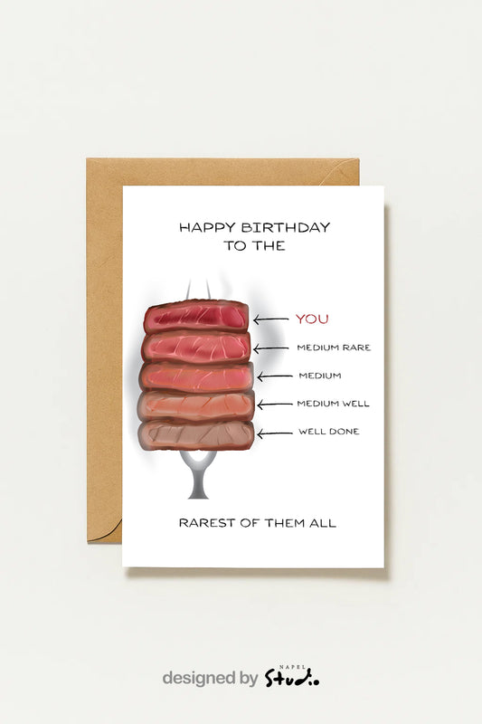 Humorvolle Geburtstagskarte | Steakkarte für Liebhaber