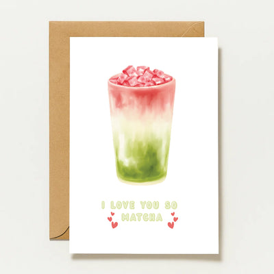 Carte de vœux Matcha | Je t'aime tellement Matcha