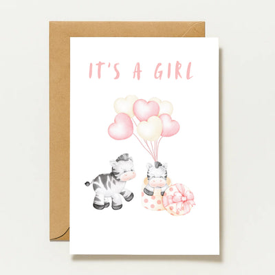 C'est une fille | Carte de vœux pour annoncer une naissance