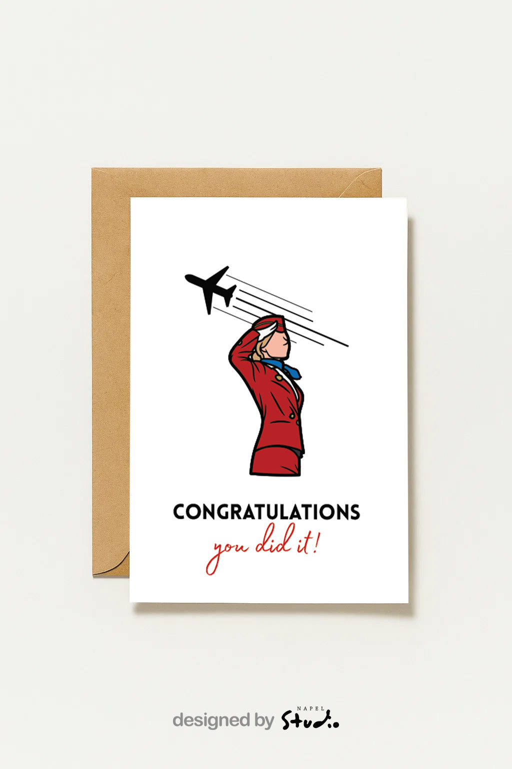Glückwunschkarte Flugbegleiterin Abschluss