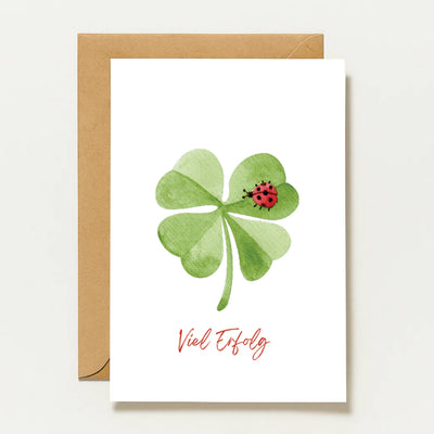 Carte de félicitations avec un trèfle | Bonne chance