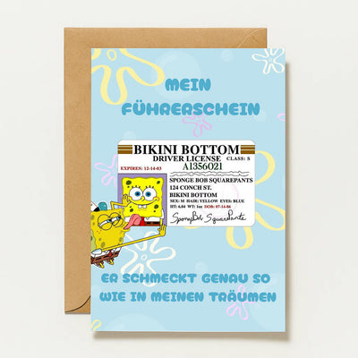 Carte Bob l'éponge | Mon permis de conduire