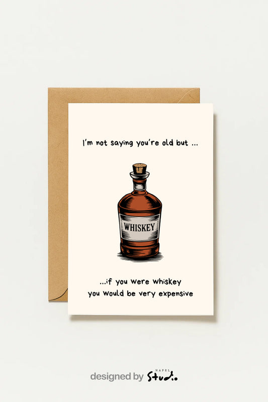 Humorvolle Geburtstagskarte Whiskey Spruch | Lustige Karte für Männer & Frauen | Whiskey Geschenkidee