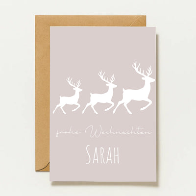 Carte de Noël personnalisée | Motif rennes