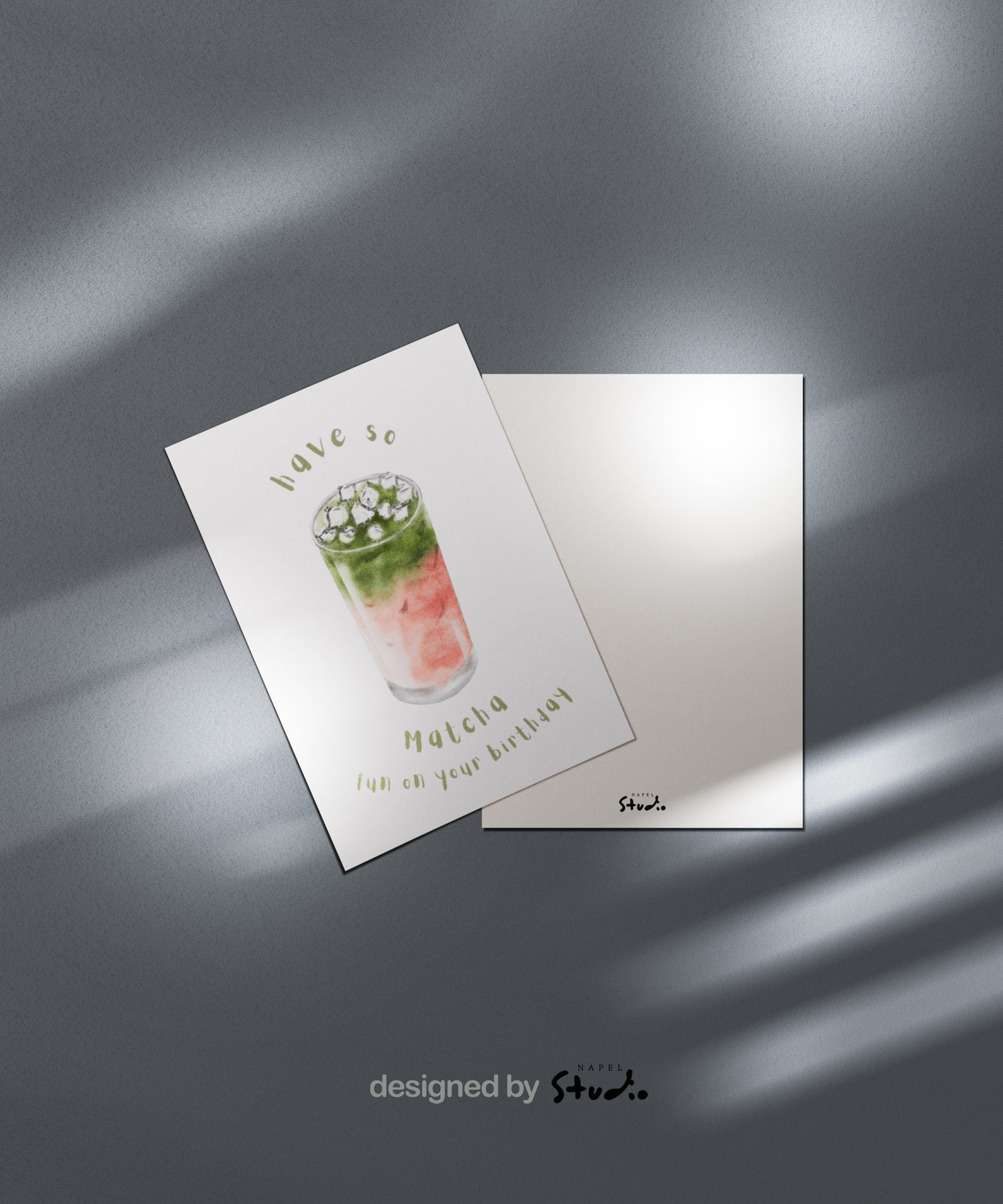 Matcha Geburtstagskarte – „Have so Matcha Fun“ – A6 Grußkarte für Tee-Fans, lustig & modern – Physische Karte