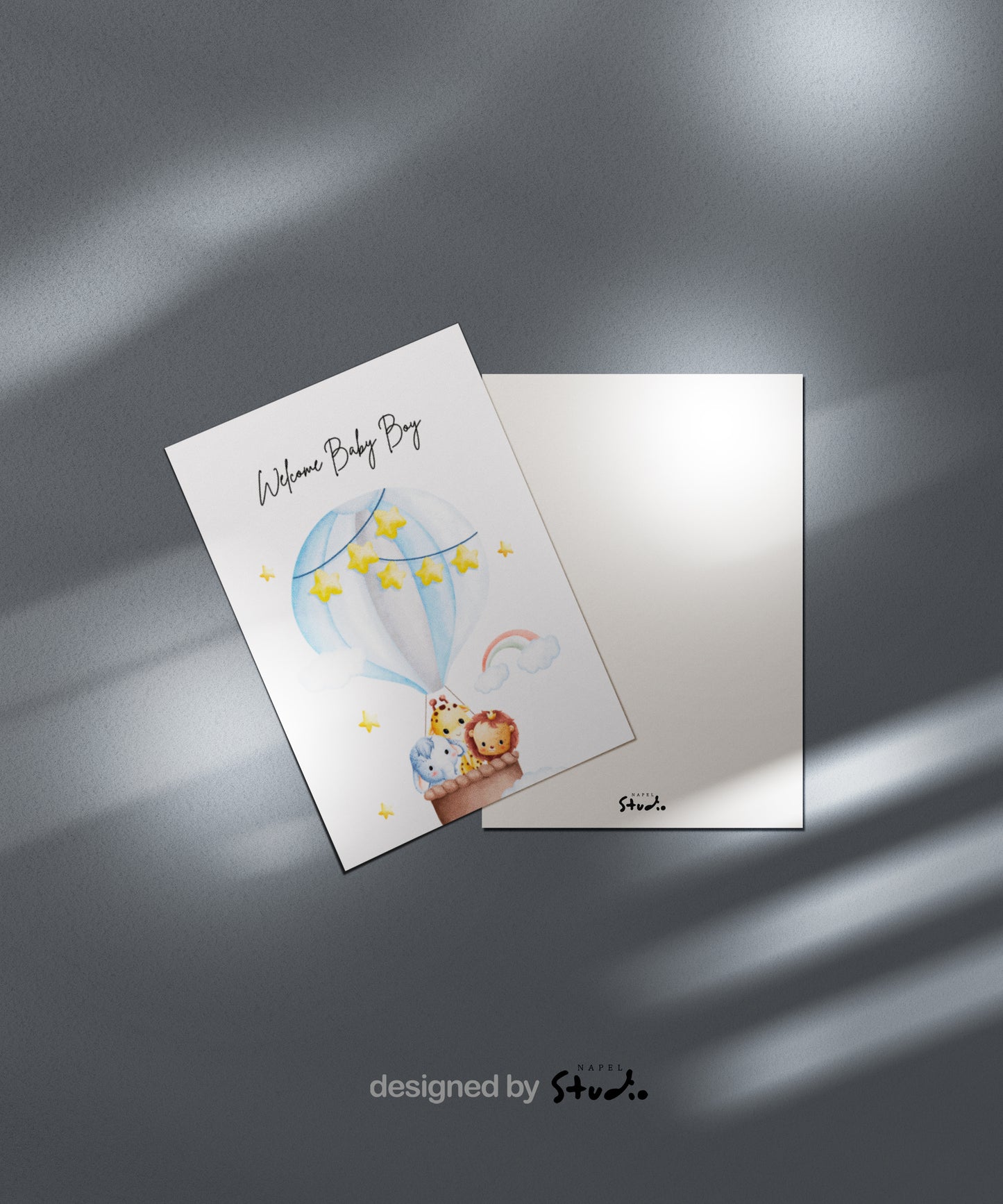 Welcome Baby Boy Karte | Grußkarte zur Geburt